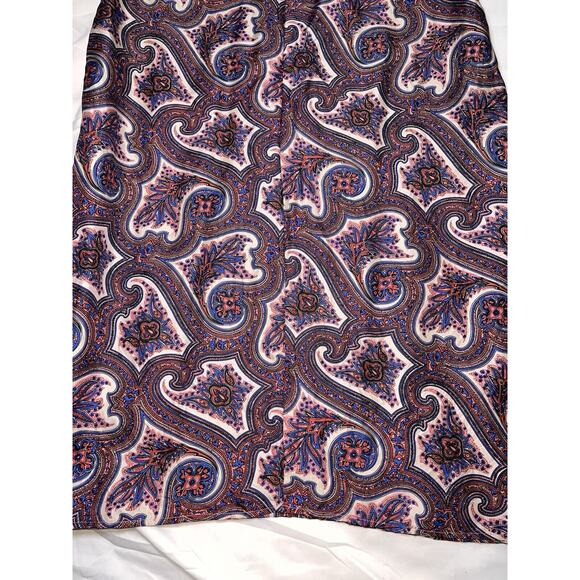 Theory Brindina Veranda Dress Size 6 Purple Paisley Print 100% Silk Shift Mini - Picture 13 of 16